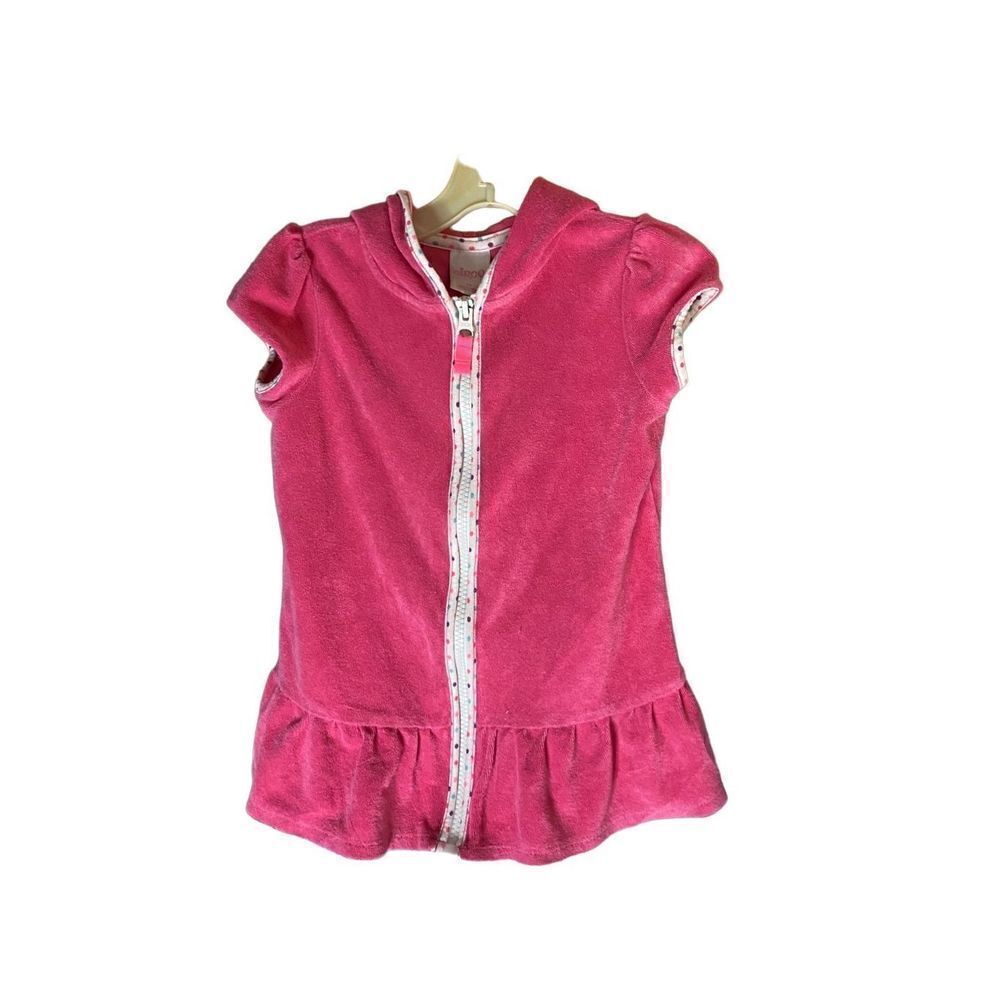 Circo toddlers girls, pink terry cloth full zip cover-up, size 3T